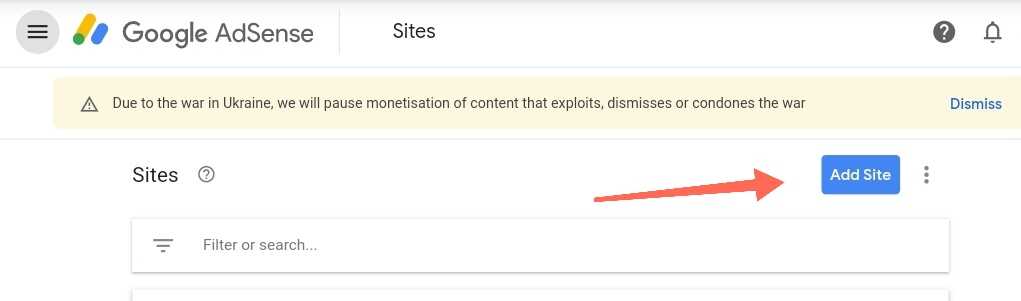 add new website in google adsense optimized