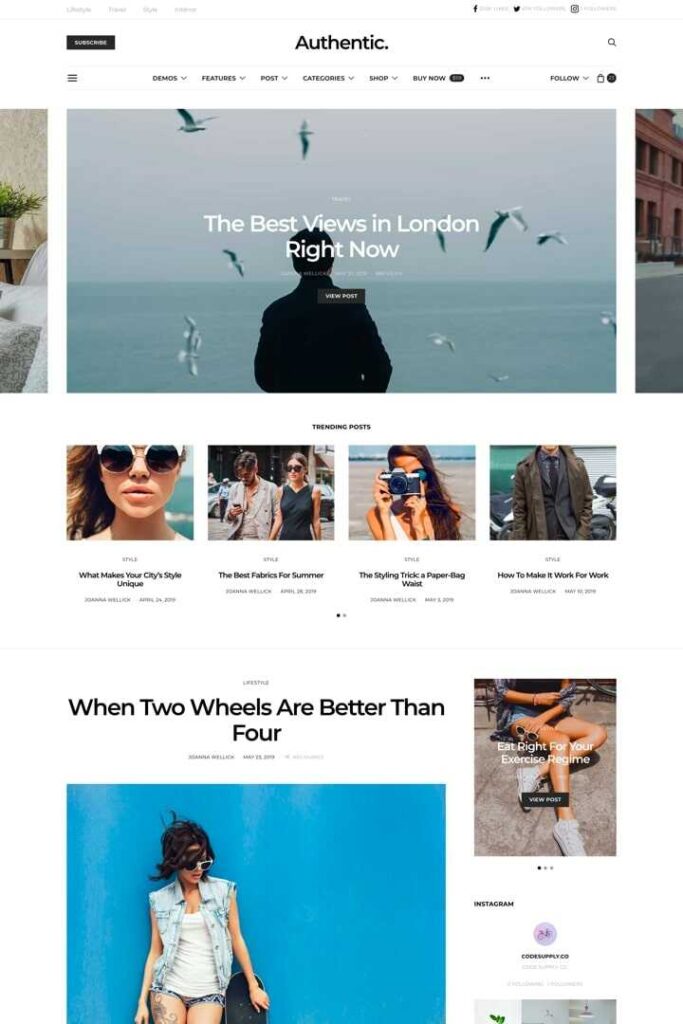 authentic lifestyle blog and magazine theme optimized