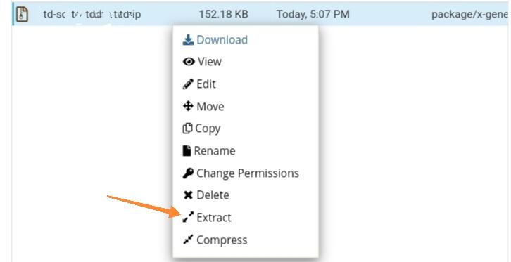 extract zip file in cpanel optimized