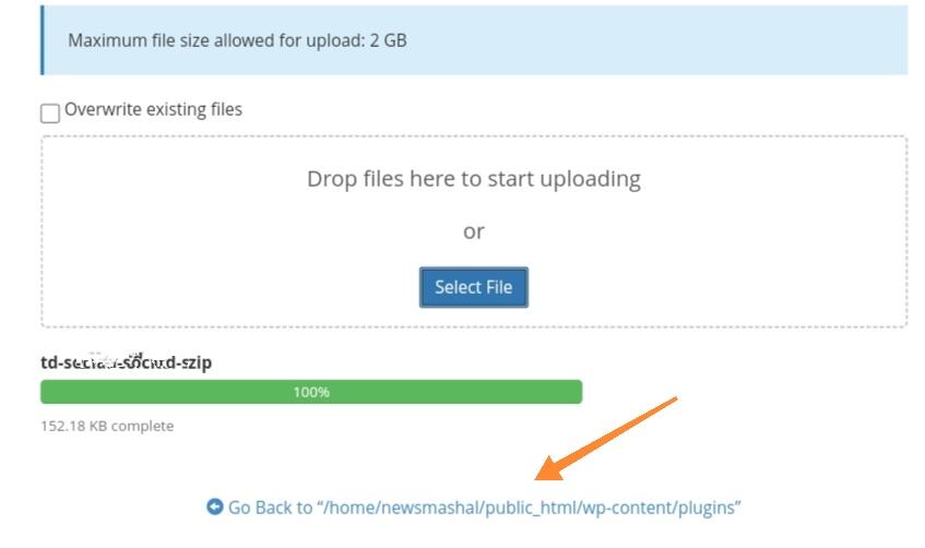 2 ways Install Plugin in WordPress - Manually - Free Guide 21 file-uploading-area-in-cpanel-_optimized