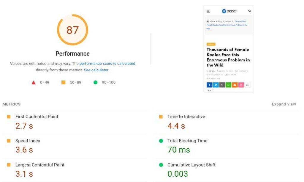 Neeon Theme Review - Best News and Blog Theme in 2022 15 neeon wordpress theme page speed test with google mobile optimized