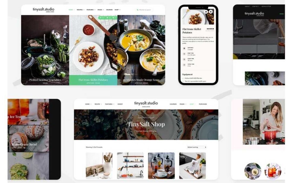 tinysalt personal food blog wordpress theme optimized