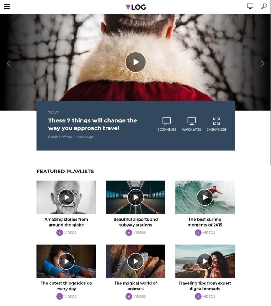 vlog video blog theme by envato optimized