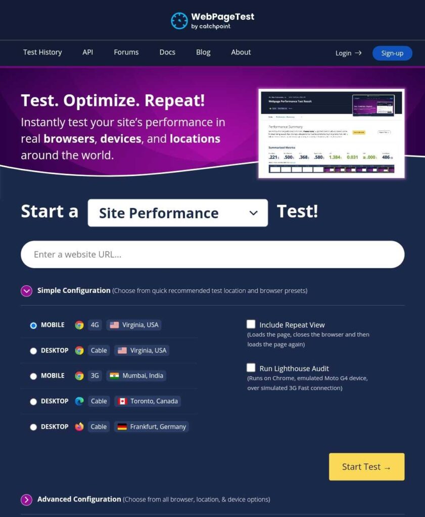 6 Free and Best Page Speed Test Web Software Tool 13 webpage optimized.org speed test and auditing software